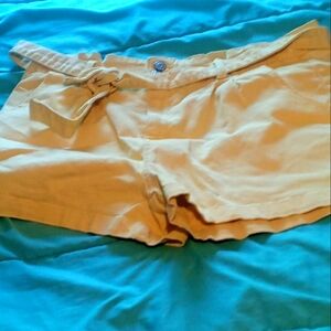 Yellow shorts with belt